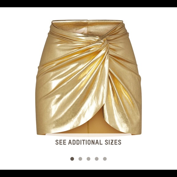 Skims METALLIC SWIM SARONG MINI SKIRT & Skims METALLIC SWIM HIGH CUT ONE PIECE